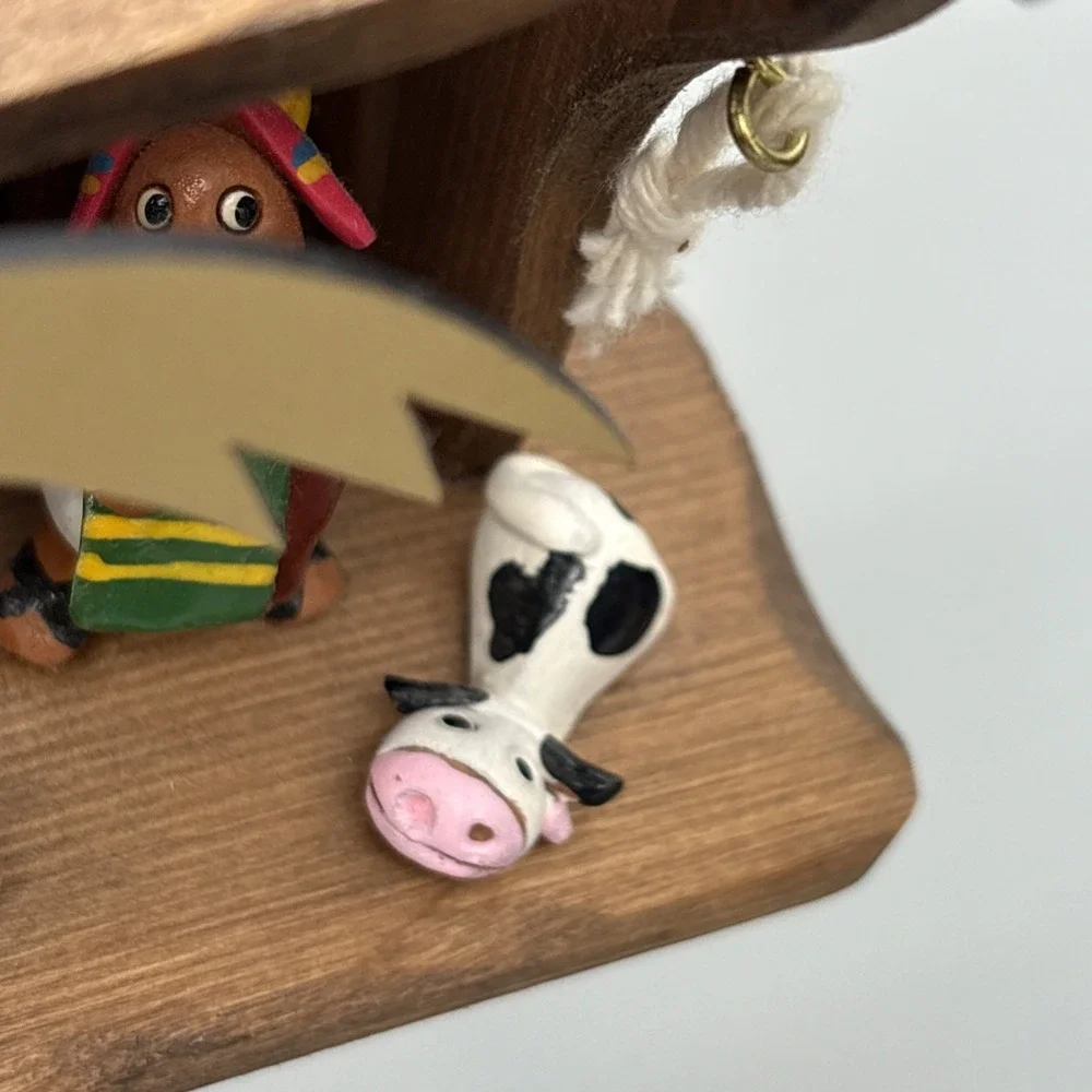 Vintage Nativity Set In Manger 3D Diorama Wood Hand Crafted by Franciscan Monks‎